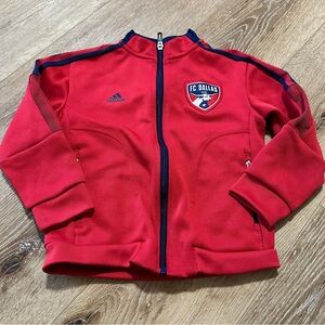 Adidas FC Dallas Jacket Red Full Zip Youth Size Small